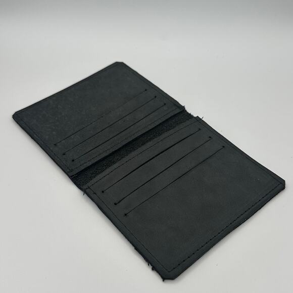 Minimalist Handmade Oaxaca Charcoal Gray Suede Leather Slim Cardholder Wallet - Picture 6 of 10